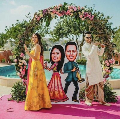 Wedding decor with personalized wedding idea for photo booth and memory wall