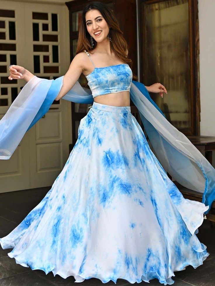 Haldi Outfits for Bridesmaids Tie-Dye 
