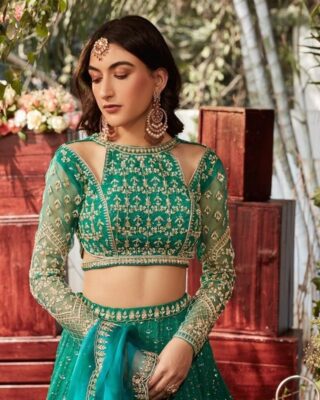 Trendy blouse designs high neck cut out blouse with sheer sleeves