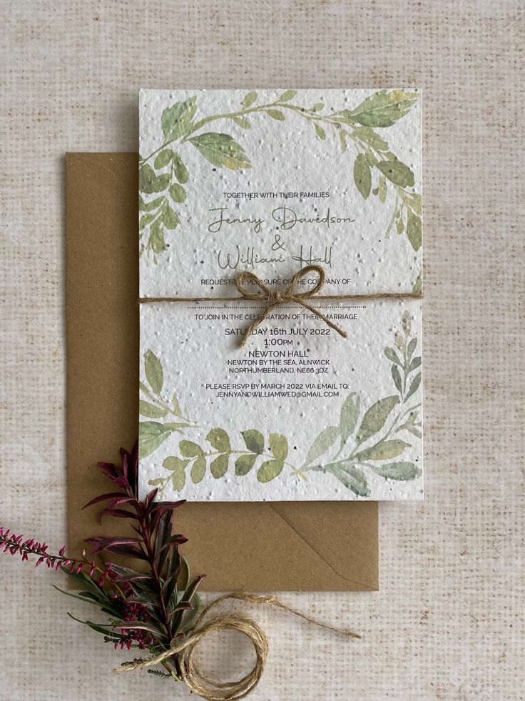 eco-friendly wedding card