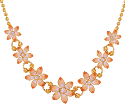 gold floral - bridal gold necklace designs