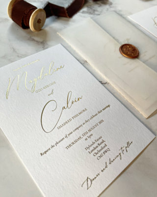 gold foil invitation