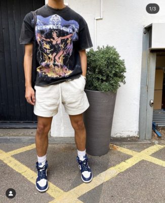 graphic tee and shorts - casual spring outfits