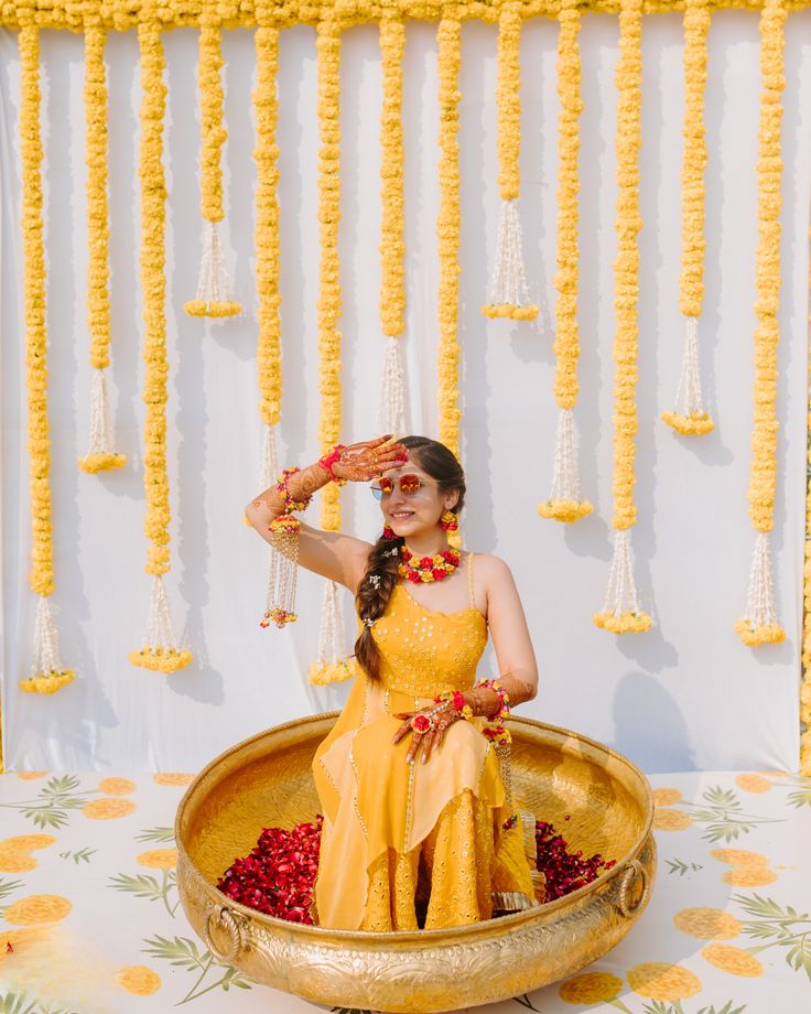 haldi pose with nature
