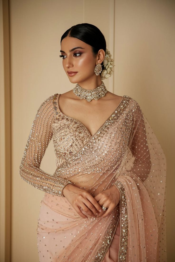 Side-Swept Open Drape dupatta style 
