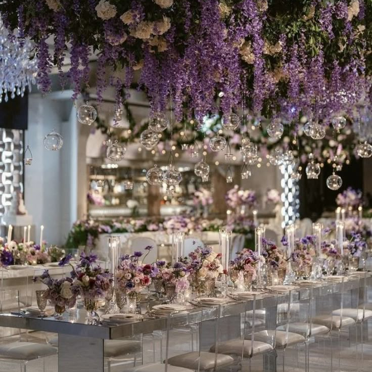 Lavender & Silver wedding decor