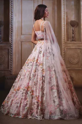 floral embroidery - bridal lehenga trends 2023