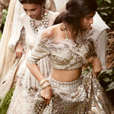 metallic accents - bridal lehenga trends 2023