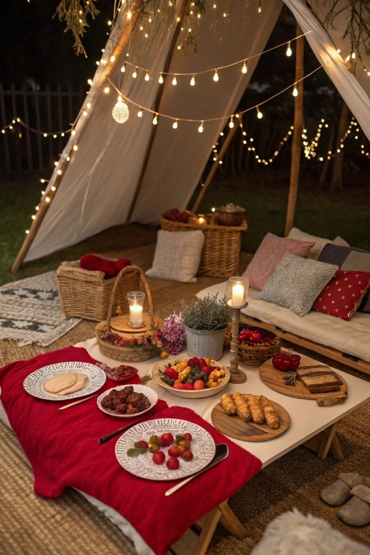 Midnight rooftop picnic