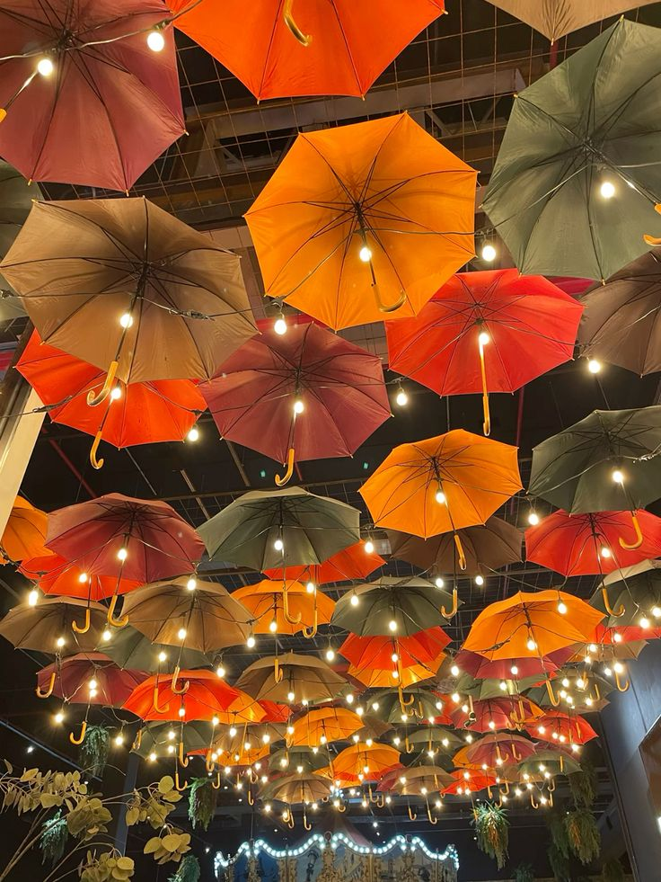 LED Umbrella Ceiling decor ideas 
