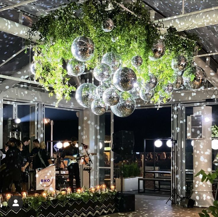 Disco Ball Rain wedding ceiling decor ideas 