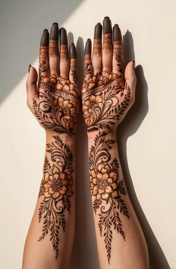 floral mehendi design 