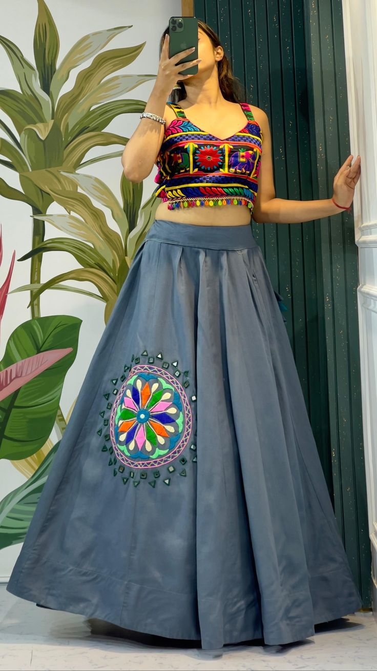 navratri grey outfit 