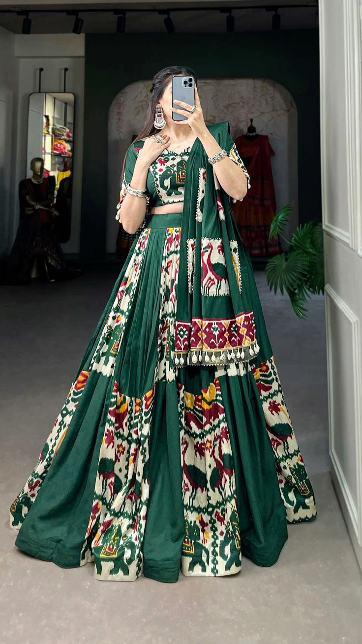 navratri peacock green lehenga 