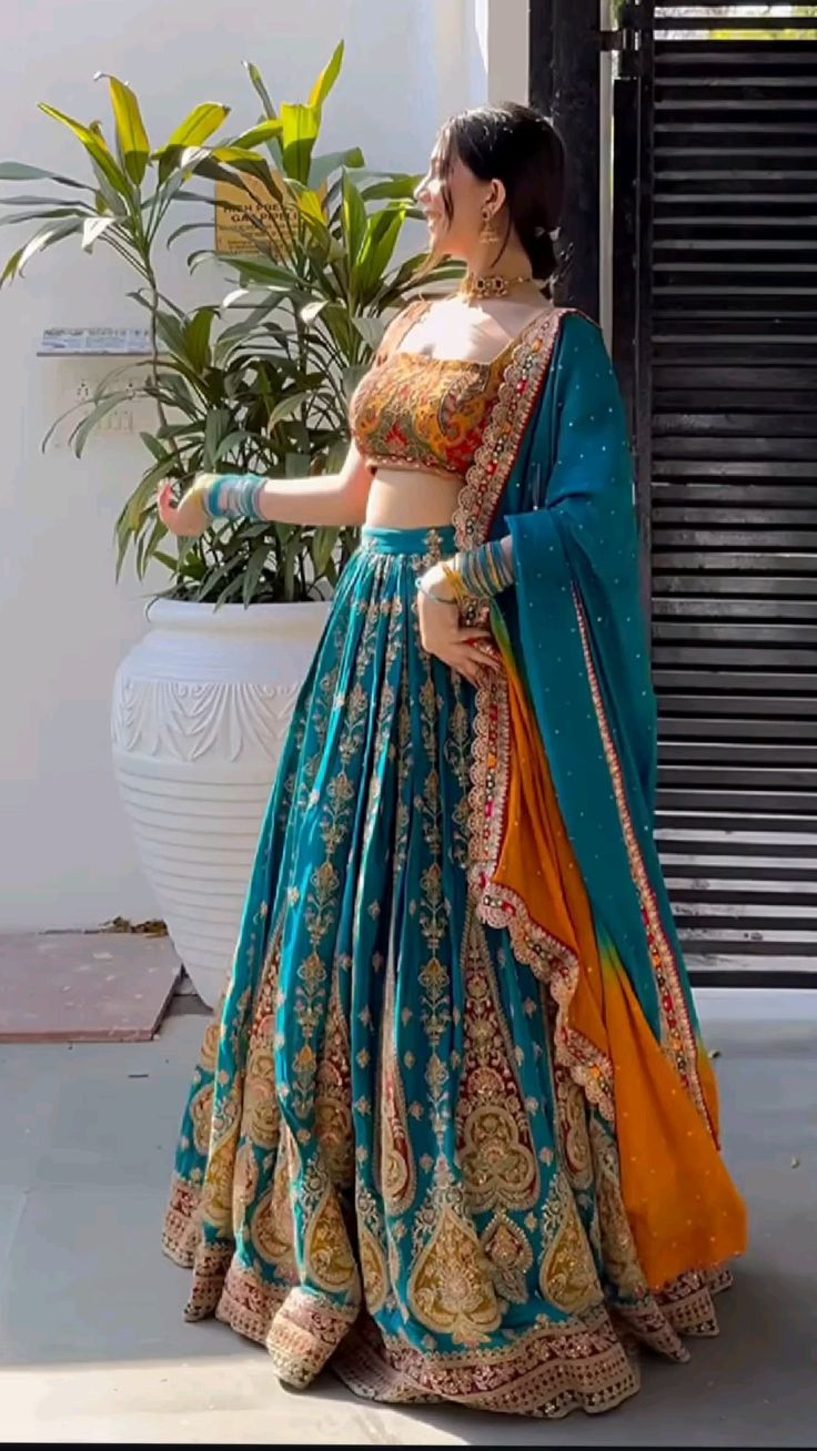 Blue and Rust outfit 