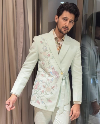 groom outfits with indo western embroidered jacket