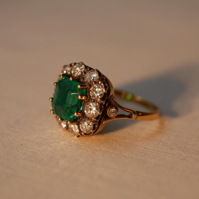 Emerald engagement ring ideas inspired by traditional Indian jewellery