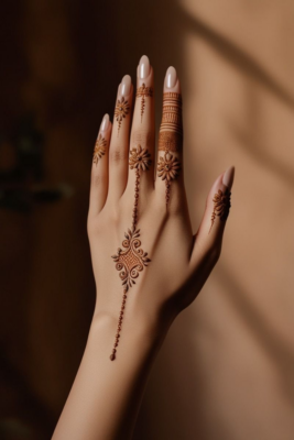 simple single line finger mehendi minimal design trending mehendi