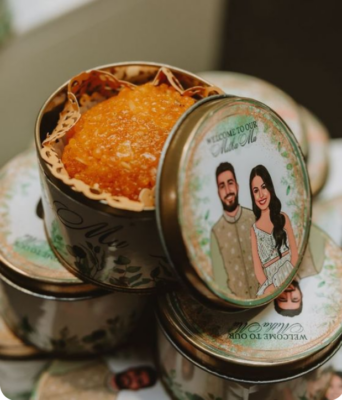 Wedding favours with personalized weddieng for packaging and handwritten notes