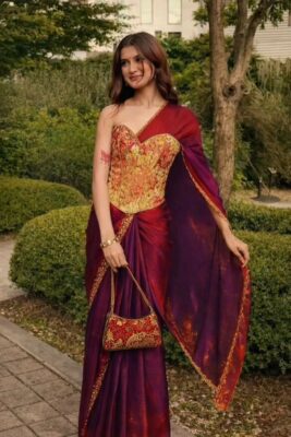 statement draped saree wedding guest outfit trending this season