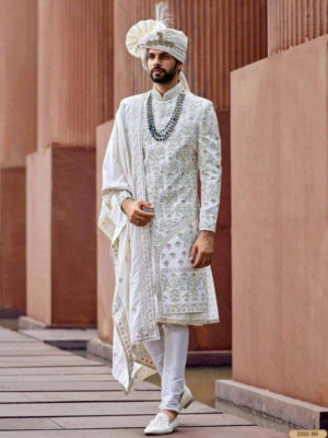 jodhpur white sherwani for groom