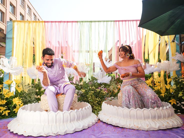 lavender haldi theme_pre-wedding madness