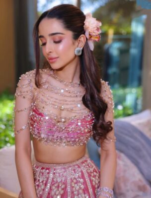 Trendy blouse designs sheer high neck layered bridal blouse