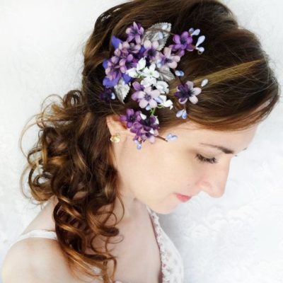 lilac themed wedding - bridal accessories