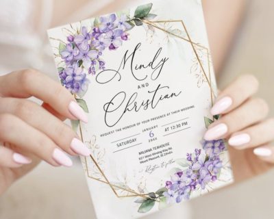 invitation - lilac themed wedding