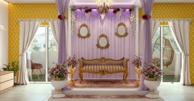 vintage mirror - low budget wedding stage decoration