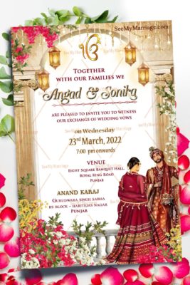 modern punjabi wedding invitation