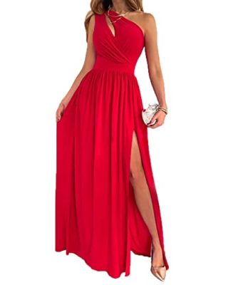 one shoulder maxi dress