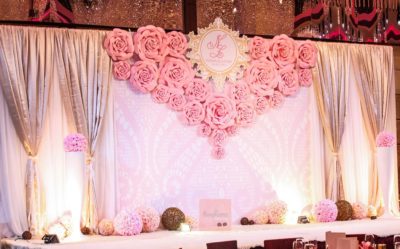 paper decor - low budget wedding stage decoration