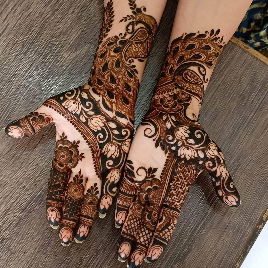 peacock Arabic mehndi design