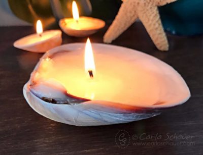 sea shell candle holder - diy wedding decor ideas