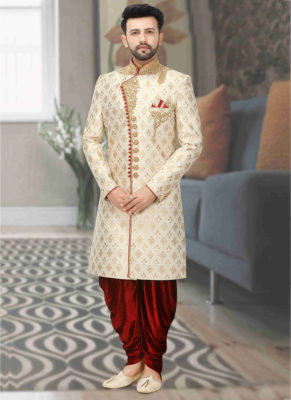 sherwani + dhoti - mehendi outfit for groom