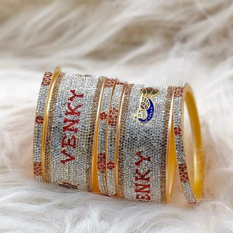 bridal bangles - customized name