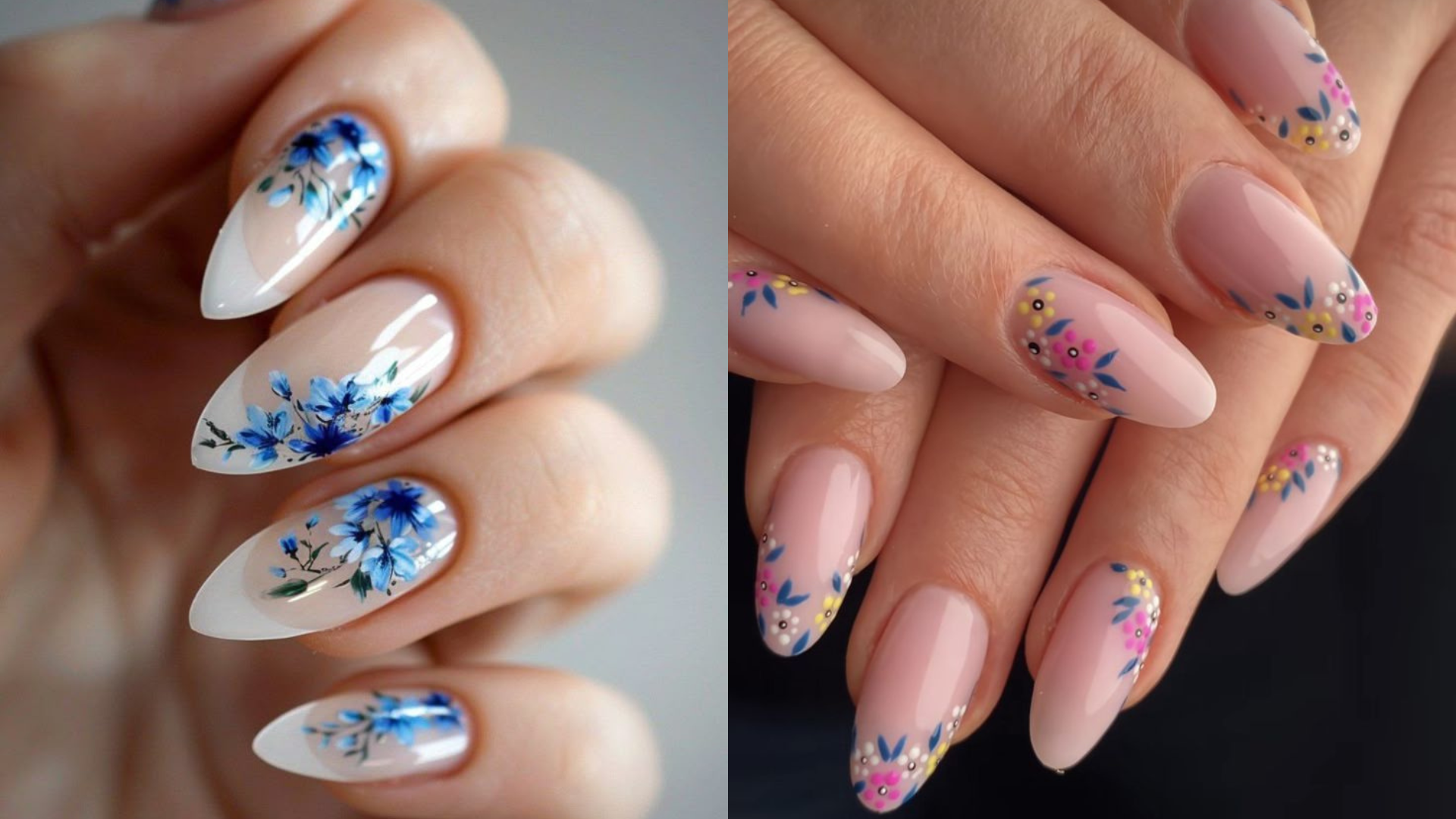 wedding nail art_floral nail art