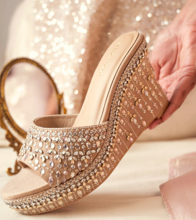 indian bridal block heel/ wedges